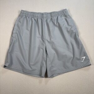 Gymshark Arrival 7" Shorts Men's L Cool Blue Slim Fit Unlined Pockets Drawstring